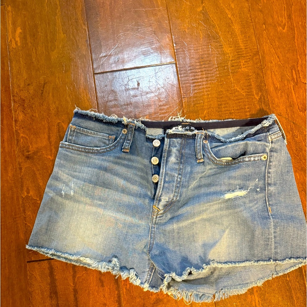 Express raw edge Jean shorts